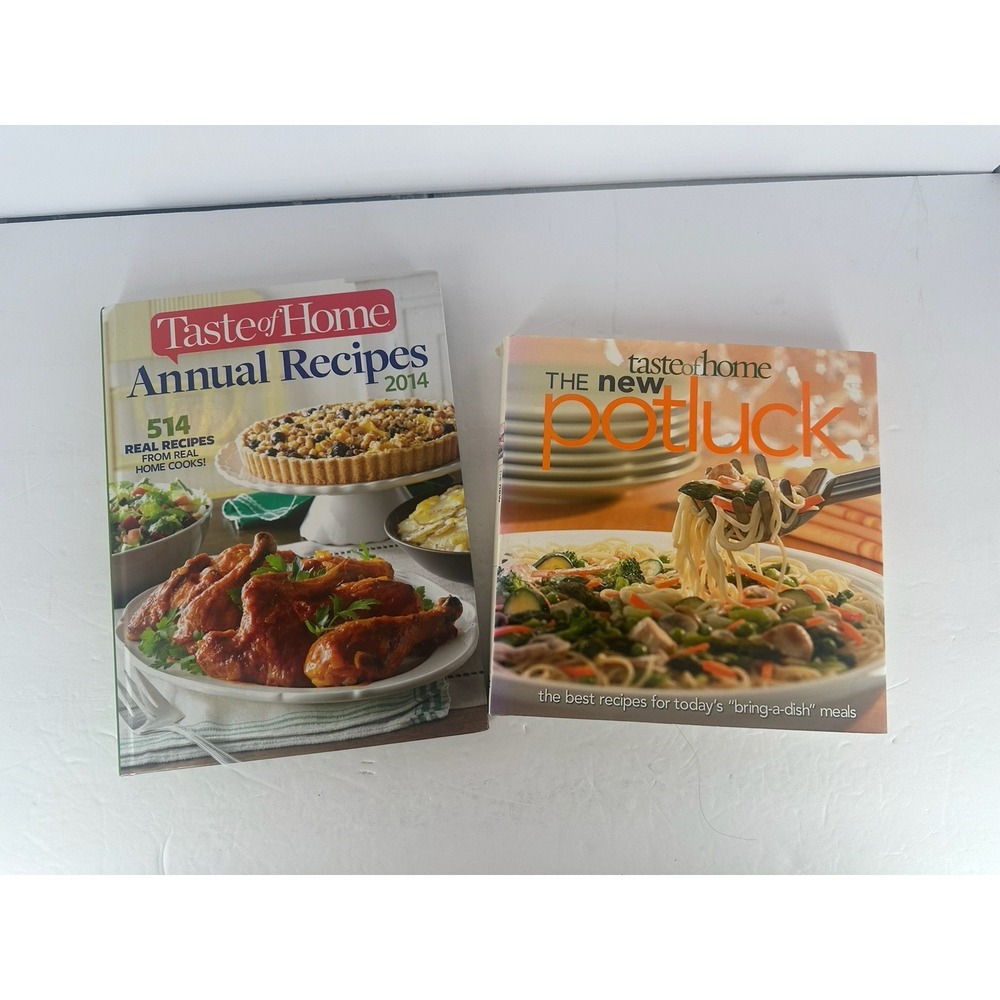 Lot of 2: Taste of Home's Quick Cooking Annual Recipes 2014 & Potluck